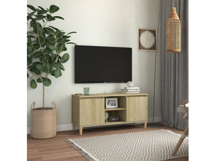 vidaXL TV stolík nohy z dreva farba dubu sonoma 103,5x35x50 cm