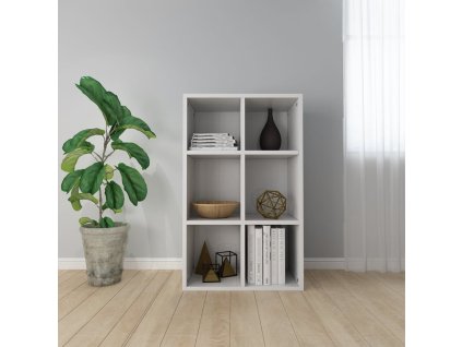 vidaXL Knižnica/komoda, lesklá biela 66x30x97,8 cm, kompozitné drevo