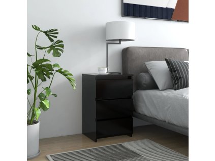 vidaXL Nočné stolíky 2 ks, čierne 40x35x62,5 cm, kompozitné drevo