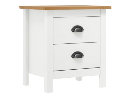 vidaXL Nočný stolík Hill, biely 46x35x49,5 cm, borovicový masív