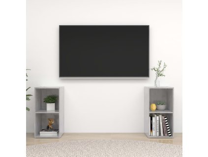 vidaXL TV skrinky 2 ks betónové sivé 72x35x36,5 cm drevotrieska