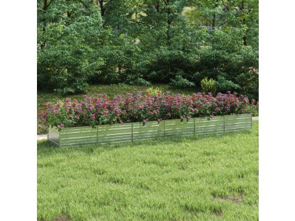 vidaXL Vyvýšený záhradný záhon 480x80x45cm pozinkovaná oceľ strieborný