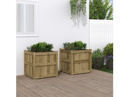 vidaXL Záhradné kvetináče 2 ks impregnovaná borovica