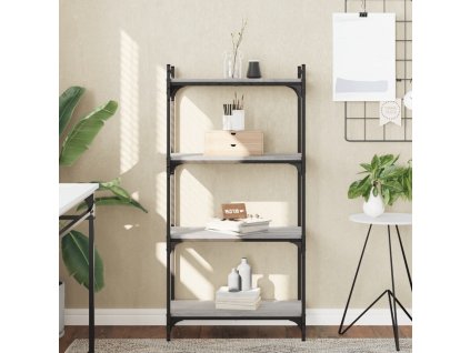 vidaXL Knižnica 4-poschodová sivá sonoma 60x30x120 cm kompozitné drevo