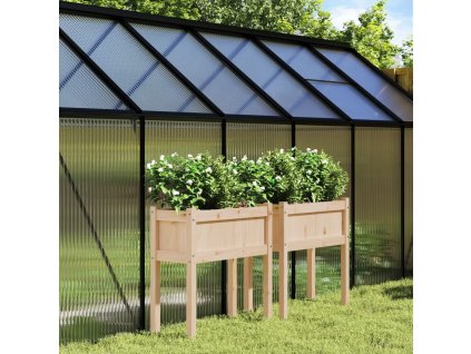 vidaXL Záhradné kvetináče s nohami 2 ks masívna borovica