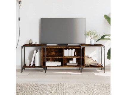 vidaXL TV skrinka dymový dub 153x37x50 cm kompozitné drevo
