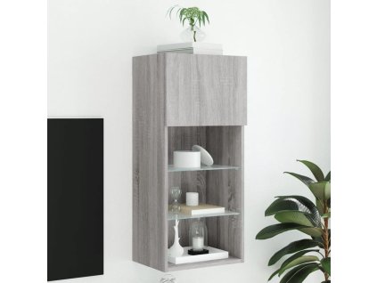 vidaXL TV skrinka s LED svetlami sivá sonoma 40,5x30x90 cm