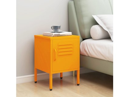 vidaXL Nočný stolík horčicovo-žltý 35x35x51 cm oceľ