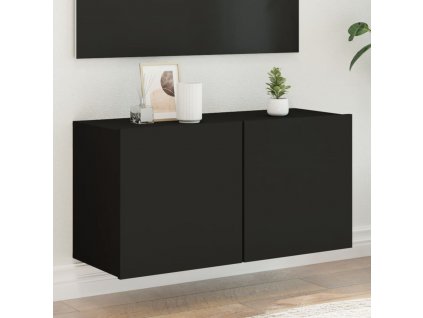 vidaXL TV skrinka nástenná čierna 80x30x41 cm