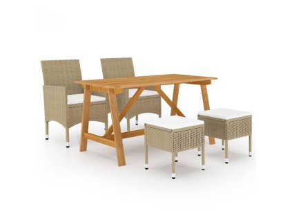 vidaXL 5-dielna záhradná jedálenská súprava béžová