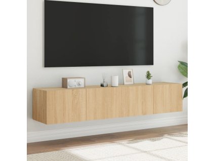vidaXL TV nástenné skrinky s LED svetlami 2 ks dub sonoma 80x35x31 cm
