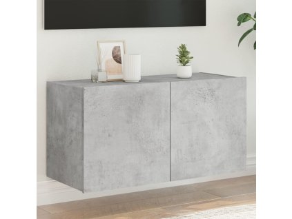 vidaXL TV nástenná skrinka s LED svetlami betónovo sivá 80x35x41 cm