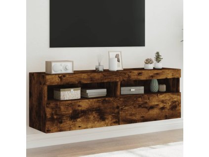 vidaXL TV nástenné skrinky s LED svetlami 2 ks dymový dub 60x30x40 cm