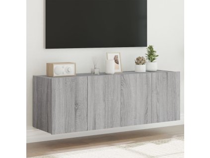 vidaXL TV nástenné skrinky s LED svetlami 2 ks sivé sonoma 60x35x41 cm
