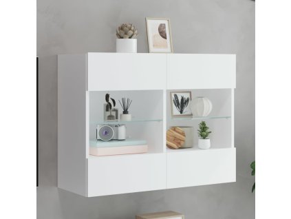 vidaXL TV nástenná skrinka s LED svetlami biela 78,5x30x60,5 cm