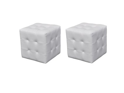 vidaXL Taburetky v tvare kocky, biele