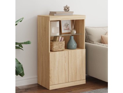 vidaXL Komoda s LED svetlami dub sonoma 60,5x37x100 cm