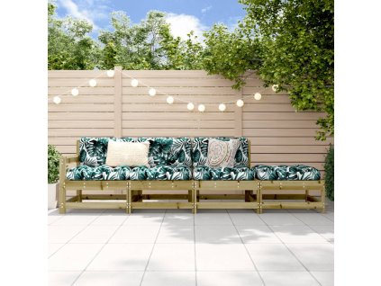 vidaXL 4-dielna záhradná sedacia súprava impregnovaná borovica