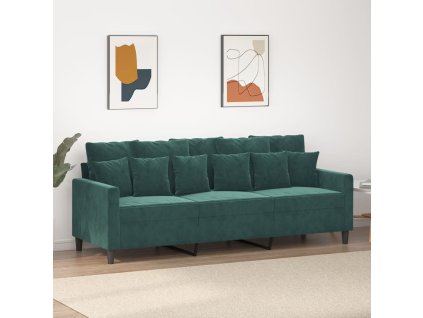 vidaXL 3-miestna pohovka tmavozelená 180 cm zamat