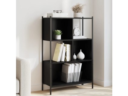 vidaXL Knižnica čierna 72x28x109 cm kompozitné drevo