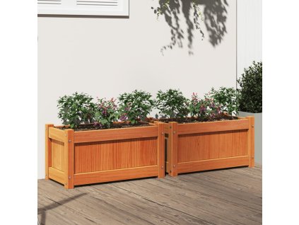 vidaXL Záhradné kvetináče 2 ks voskové hnedé masívna borovica