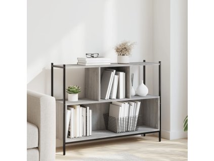 vidaXL Knižnica sivá sonoma 102x28x77,5 cm kompozitné drevo