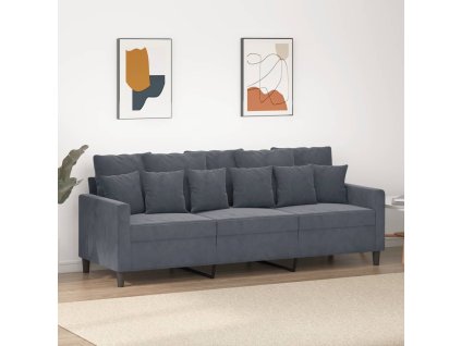 vidaXL 3-miestna pohovka tmavosivá 180 cm zamat