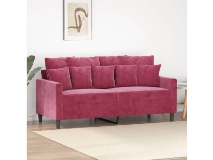 vidaXL 2-miestna pohovka vínovo-červená 140 cm zamat