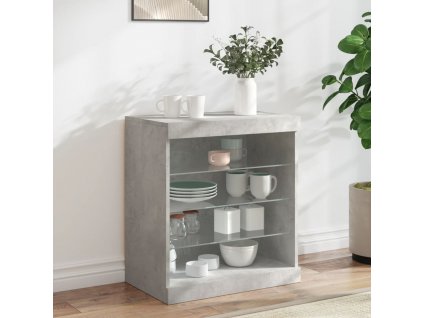 vidaXL Komoda s LED svetlami betónovo sivá 60,5x37x67 cm