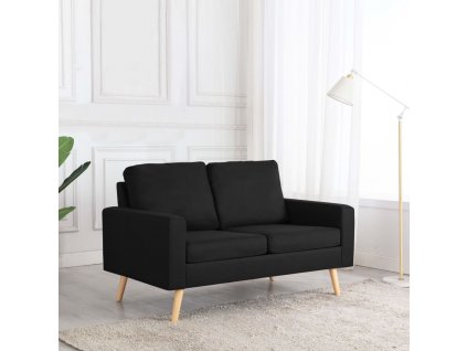 vidaXL 2-miestna pohovka, čierna, látka