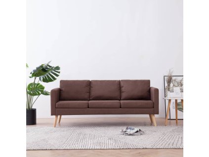 vidaXL Látková 3-miestna pohovka hnedá