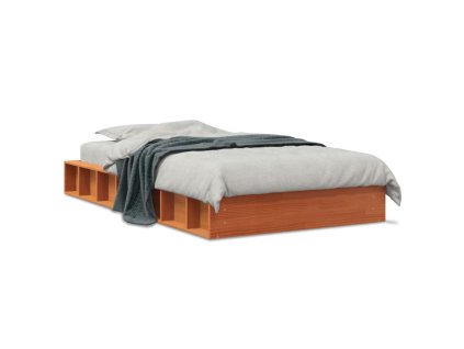 vidaXL Posteľný rám voskovo hnedý 100x200 cm masívna borovica