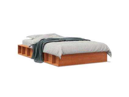 vidaXL Posteľný rám voskovo hnedý 75x190 cm masívna borovica