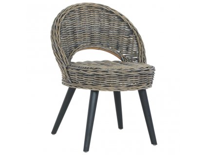 vidaXL Kreslo z kubu ratanu čierne