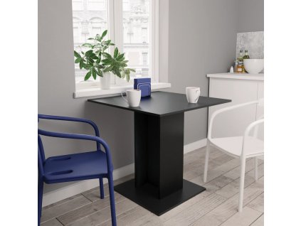 vidaXL Jedálenský stôl, čierny 80x80x75 cm, kompozitné drevo