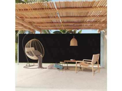 vidaXL Zaťahovacia bočná markíza na terasu 200x600 cm čierna