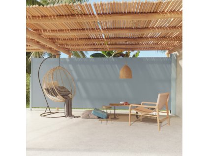 vidaXL Zaťahovacia bočná markíza na terasu 200x600 cm sivá