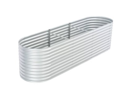 vidaXL Vyvýšený záhradný záhon 320x80x81cm,pozinkovaná oceľ,strieborný