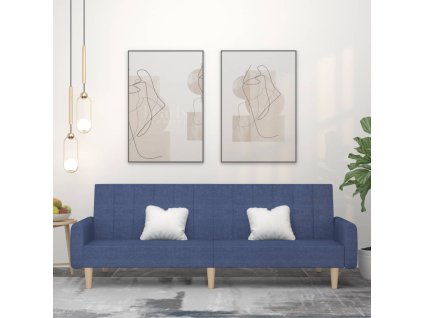 vidaXL 2-miestna rozkladacia pohovka, modrá, látka