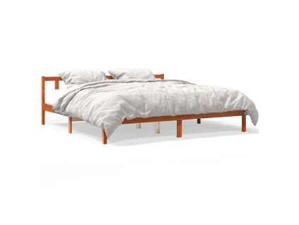 vidaXL Posteľný rám voskovo hnedý 200x200 cm masívna borovica
