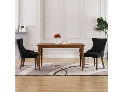 vidaXL Jedálenské stoličky 2 ks čierne látkové