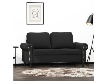 vidaXL 2-miestna pohovka čierna 120 cm zamat