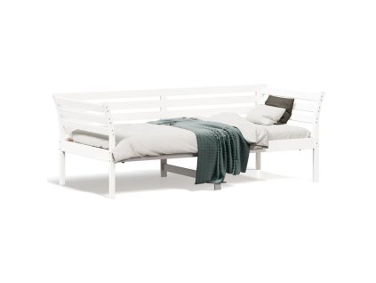 vidaXL Denná posteľ biela 75x190 cm borovicový masív