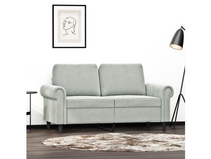 vidaXL 2-miestna pohovka, svetlosivá 120 cm, zamat