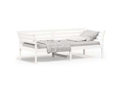 vidaXL Denná posteľ biela 100x200 cm borovicový masív