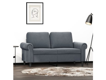 vidaXL 2-miestna pohovka tmavosivá 120 cm zamat