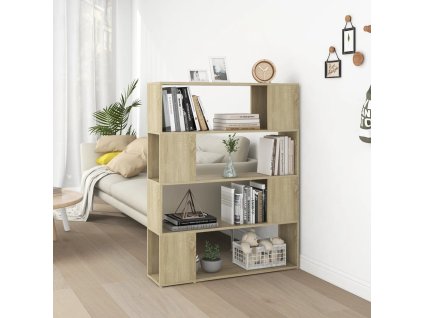vidaXL Knižnica/deliaca stena dub sonoma 100x24x124 cm