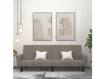 vidaXL 2-miestna rozkladacia pohovka, svetlosivá, zamat