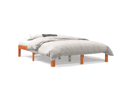 vidaXL Posteľný rám voskovo hnedý 135x190 cm masívna borovica