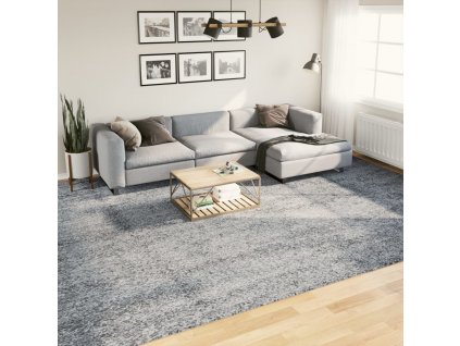 vidaXL Chlpatý koberec vysoký vlas moderný modrý 300x400 cm